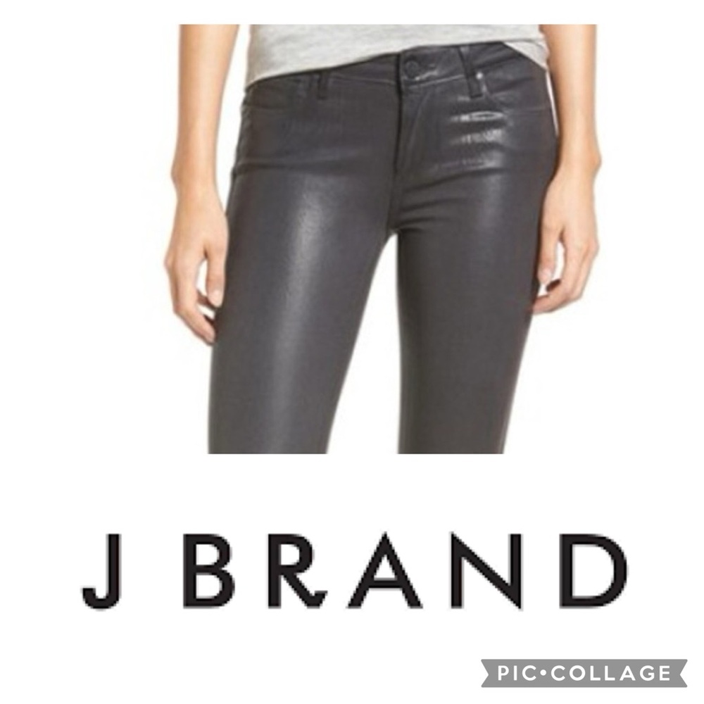 J Brand Super Skinny Coated Jeans - Moonwalk